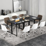 Giantex 13 FT Small Conference Table, 4PCS 40" x 19.5" Rectangular Meeting Table with Heavy-duty Metal Frame, Modern Simple Office Computer Desk, Space Saving Design Desk for 6 People, Black Giantex