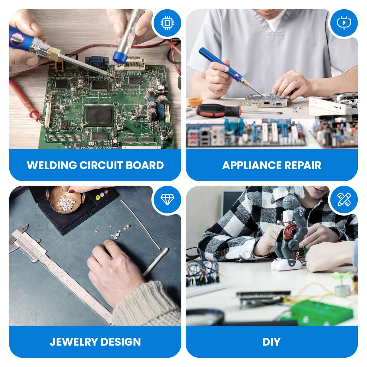 ELMCONFIG Cordless Soldering Iron Kit, Wireless Electric Soldering Gun Pen, 1100mAh Large Battery, Portable and Rechargeable for Home Appliance Repair, Electronic Components, DIY ELMCONFIG