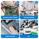 ELMCONFIG Cordless Soldering Iron Kit, Wireless Electric Soldering Gun Pen, 1100mAh Large Battery, Portable and Rechargeable for Home Appliance Repair, Electronic Components, DIY ELMCONFIG