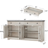 IRONCK Buffet Cabinet with Storage, Sideboard Storage Cabinet, Kitchen Cabinet with Drawers and Doors for Living Room, Dining Room IRONCK