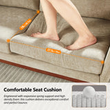 VINGLI 63.5" Comfy Small Upholstery Love Seat Couch with Soild Rubber Wood Frame, 2 Seater Mid Century Linen Fabric Loveseat Sofa, Mini Couch with Two Pillows for Small Spaces, Bedroom, Khaki VINGLI