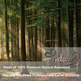 CREATCABIN Welcome Wood Cutout Sign Word Sculpture Wood Sign Unfinished Laser Cut Wooden Welcome Wall Art Decoration Hanging Rustic for Home Porch Wedding Party Classroom Farmhouse 6x12Inch CREATCABIN