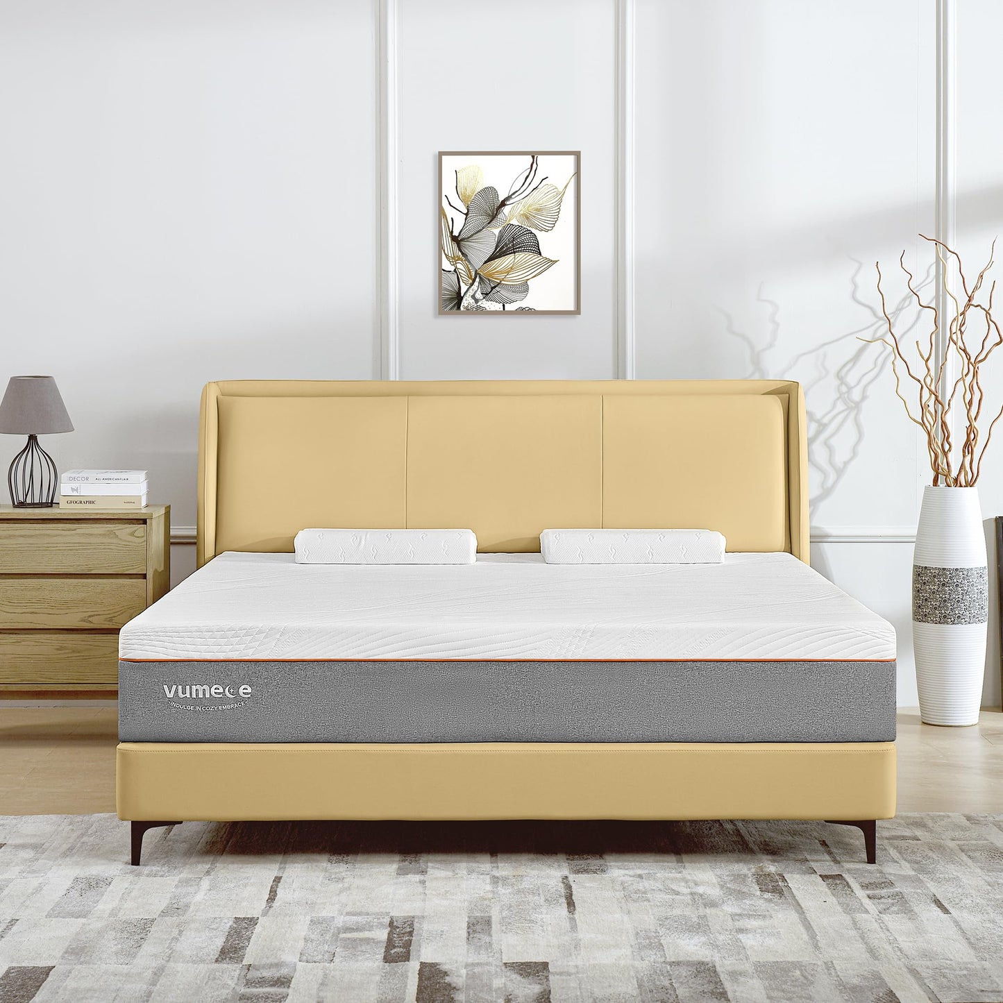 Vumece 12 Inch Queen Mattress Gel Memory Foam Mattress Queen Size Mattress for Cool Sleep & Pressure Relief & Motion Isolating, Queen Mattress in a Box, CertiPUR-US Certified, Medium Firm