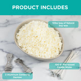Hearts & Crafts Candle Wax - Soy Wax for Candle Making Kit - 10 lbs Wax Flakes, 100 Pieces 6-Inch Candle Wicks, 2 Metal Centering Devices - Soy Candle Wax Bulk and DIY Candle Making Supplies Hearts & Crafts