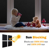 rabbitgoo Blackout Window Film, Sun Blocking Privacy Cover for Glass, Removable Opaque Room Darkening Dark Black Out Window Covers Tint Shades for Home Day Sleep Light Blocker 17.5 x 78.7 Inches rabbitgoo