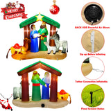 Hazms 7 FT Christmas Inflatable Decoration Nativity Sets for Christmas Outdoor Jesus Nativity Scene Christmas Inflatables Built-in LED Lights Blow Up Inflatable, Outdoor Decor Hazms