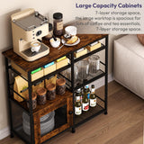 SWTYMIKI Coffee Bar Cabinet Station - Farmhouse Small Coffee Stand Station with Doors, Rustic Storage Organizer for Kitchen, Buffet Sideboard Cabinet Table for Home, Office, Corner, Bar, Espresso SWTYMIKI