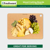 Wood Cutting Boards for Kitchen Dishwasher Safe, Wood Cutting Board, Premium Wood Fiber, Non-Porous, Reversible, Set of 2, Natural Slate Freshware