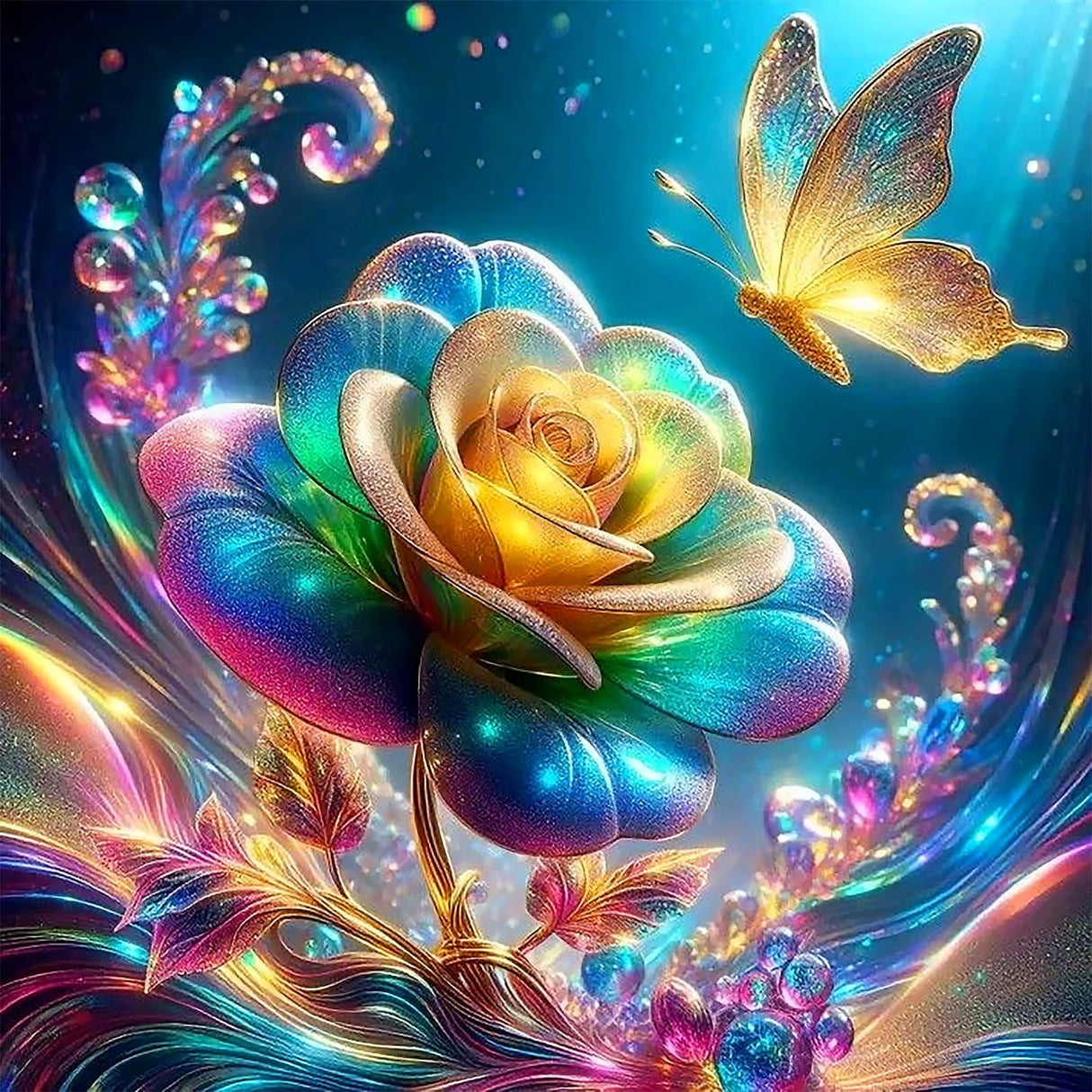 ijbnhd 5D Rose Diamond Art Kits for Adults, DIY Rose Diamond Painting Kits for Adults, Full Drill Gem Art Crystal Rhinestone for Wall Home Decor 14X14inch ijbnhd