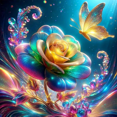 ijbnhd 5D Rose Diamond Art Kits for Adults, DIY Rose Diamond Painting Kits for Adults, Full Drill Gem Art Crystal Rhinestone for Wall Home Decor 14X14inch