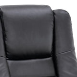 MCombo Swivel Recliner with Ottoman Chair, TV Chair Sets with Vibration Massage, for Small Space Living Room Bedroom 9096 9099 (Textile, Black) MCombo