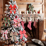 Yingzhao 6 Rolls 30 Yards Christmas Candy Peppermint Wired Edge Ribbon Christmas Candy Ribbon Burlap Ribbon Red Green Candy Cane Fabric Craft Ribbon For Christmas Tree Decoration Gift Wrapping Wreaths Yingzhao