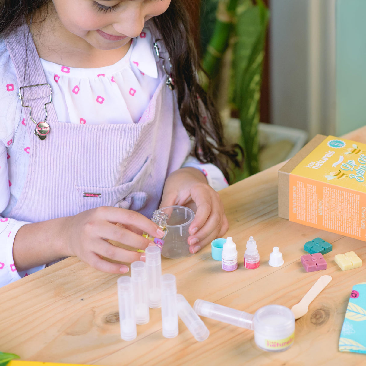 Kiss Naturals - Lip Balm Making Arts & Crafts Kit for Kids - with Organic Safflower Oil, Beeswax, Shea Butter - Stem DIY Body Care - Make 6 Lip Balms - Birthday, Holiday Gift for Girls & Boys Kiss Naturals