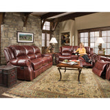 Cambridge Telluride Indoor Double Reclining Couch for Living Room, Family Room, or Man Cave, 100% Genuine Oxblood Leather, Space Saving Modern Rustic Sofa, Deep Seating Couches for Living Room CAMBRIDGE
