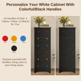 LIKIMIO Tall Skinny Dresser, 6 Drawer Dresser Tall with Colorful Handles, Chest of Drawers for Bedroom, 51.5" H Modern Wooden Storage Cabinet with Metal Sliding Rail, Black LIKIMIO