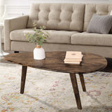 Modern Coffee Table for Living Room Small Mid Century Coffee Table Rustic Oval Coffee Tables Retro Accent Sofa Center Tables for Living Room Easy Assembly 22" D x 43" W x 18" H WDSHIYI