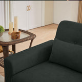 Portaforta Small Loveseat Sofa, 48" Mid Century Love Seat Couch, Modern 2 Seat Tufted Couches with Throw Pillows for Living Room, Apartment, Bedroom, Black Portaforta