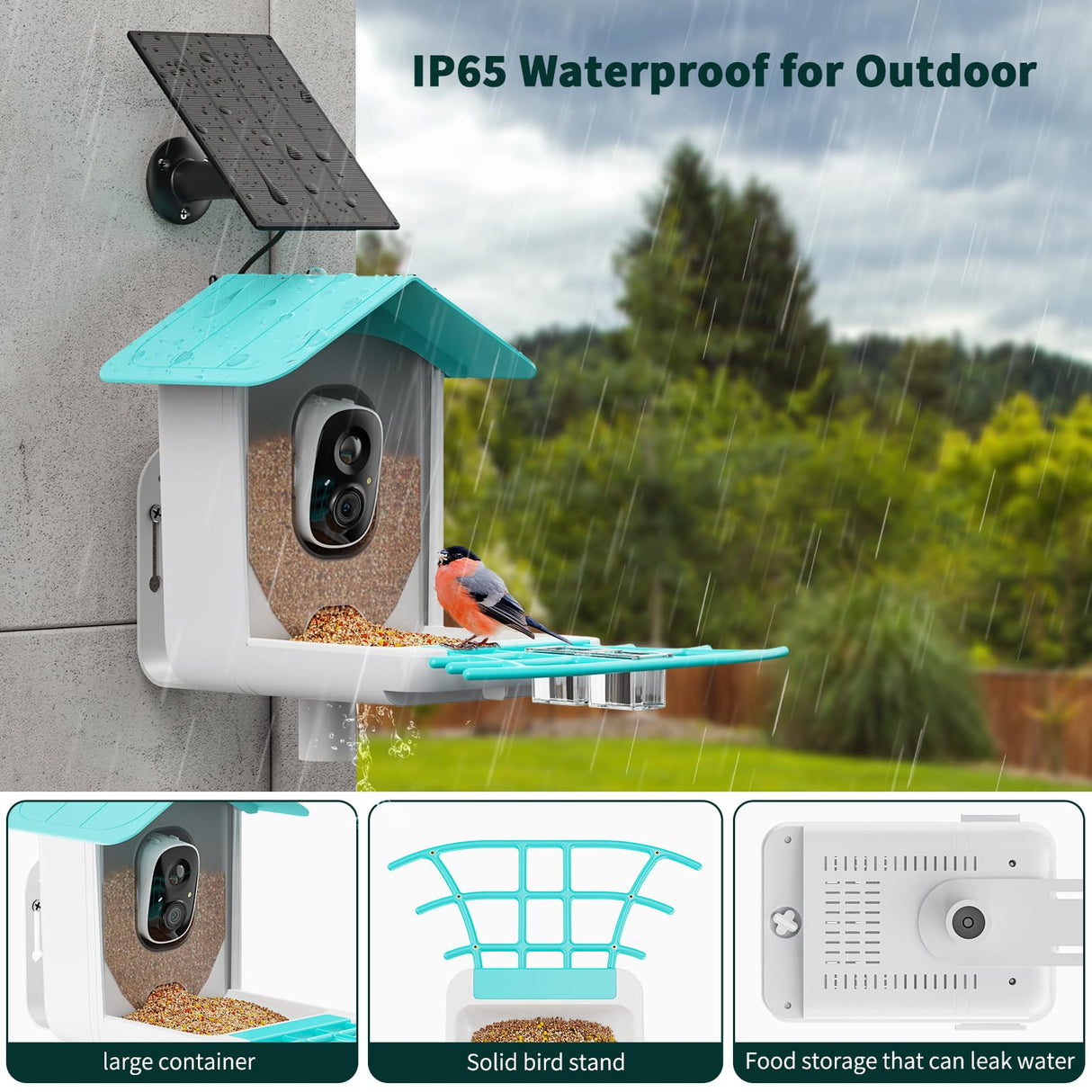 Smart Bird Feeder with Camera, Bird House with Cam with AI Identify Bird Species, Auto Capture Bird Videos & Motion Detection, Real Time Views, Bird Watching Camera Gift for Bird Lover HARYMOR