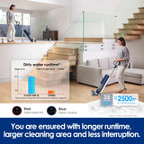 Tineco Floor ONE S5 Smart Cordless Wet Dry Vacuum Cleaner and Mop for Hard Floors, Digital Display, Long Run Time, Great for Sticky Messes and Pet Hair, Space-Saving Design, Blue Tineco