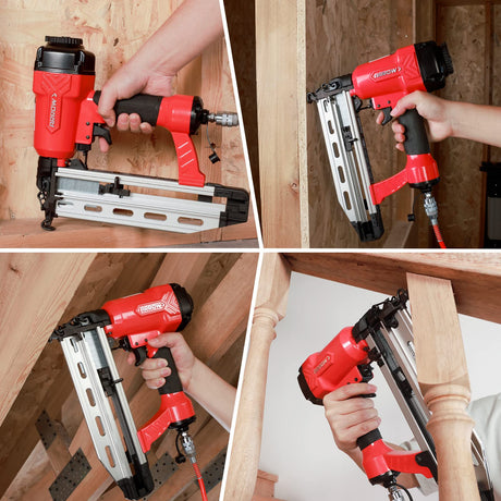 Arrow Pneumatic 16 Gauge Finish Nailer with 1000 Pcs Nails, 16 GA Professional Straight Nail Gun Kit, Oil-free Design, Depth Adjustable, Dryfire-lockout, Fits 1-1/4-Inch to 2-1/2-Inch Finish Nails Arrow