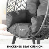 YITAHOME Outdoor Rocking Egg Chair with Cushioned Comfort, Wicker Patio Rocker 250lb Capacity, Anti-Slip, All-Weather Resilient Rattan Design for Indoor & Outdoor Relaxation Spaces, Grey YITAHOME