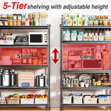 TigerParty 2050LBS Heavy Duty Garage Shelving, 5-Tier Adjustable Storage Shelves, Metal Shelving Unit and Storage Rack for Pantry, Basement, Warehouse, 72" H x 36" W x 16" D, MDF Borad TigerParty