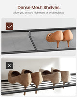 VASAGLE Shoe Rack for Entryway, 5 Tier Shoe Storage Shelves, 16-20 Pairs Shoe Organizer, with Sturdy Wooden Top and Steel Frame, Free Standing, Industrial, Rustic Brown and Ink Black ULBS038B01 VASAGLE