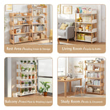 Modern 5-Tier Wooden Bookcase with Solid Oak Frame and User-Friendly Design for Home and Office OSCHF