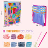 ZJEFUNS Weaving Loom Kit Toys for Kids and Adults DIY Arts and Crafts for Girls Ages 5 6 7 8 9 10 12, Pot Holder Loom Knitting Kits Includes 8 Color Craft Loops for Beginners ZJEFUNS