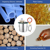 Yescom 3 Gallon Stainless Steel Vacuum Chamber Tempered Glass Lid kit for Essential Oils Silicone Mold Defoaming DIY Yescom