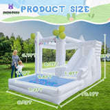 12 FT Oxford White Inflatable Bounce House, Bounce House With Ball Pit, Bounce House With Slide, Indoor And Outdoor Large Inflatable Castles Bounce House for Kids 3-12 Holiday Decoration Wedding Party JIO JIO PLAY