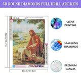 mrpwnle Diamond Painting Kits for Adults-Jesus Diamond Art Kits for Adults Beginners, 5D Diamond Painting Jesus, DIY Full Drill Christ Diamond Painting Gem Art Crafts Kit Home Decor 12x16in mrpwnle