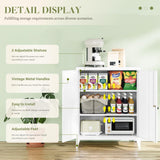 RAVIGIN Metal Storage Cabinet with Locking Feature, 2 Adjustable Shelves, 40" Small Cabinet for Home Office, School, Kitchen, Garage, Gym (White) RAVIGIN