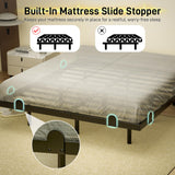 qimamo 14 Inch Floating King Bed Frame with Smart LED Lights and Charging Station, Modern Metal King Bed Frame, Easy to Assemble, No Box Spring Needed qimamo