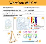 Mowana Paint by Numbers Kit for Adults Beginner with Wooden Frame and Easel Easy Acrylic on Canvas Hydrangeas Paint by Number Kits 8x12 inch with Paints and Brushes Mowana