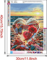 CreateJoy 12 Pack 5D Diamond Art Kits for Adults - Beach Diamond Art DIY Paint with Round Full Drill Diamond dots for Beginners, Gem Paintings for 12X16 Inch Home Wall Decor CreateJoy