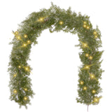 6FT Christmas Garland PARTY JOY Cedar Garland with 9.8FT LED Lights String, Greenery Plant for Christmas Decorations Table Mantle Background Wall Room Outdoor Indoor Winter Decoration PARTY JOY