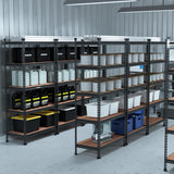 WORKPRO 5-Tier Metal Storage Shelving Unit, 36”W x 18”D x 72”H, Adjustable Storage Rack Heavy Duty Shelf with Particle Board, 4000 lbs Load Capacity (Total) for Garage Warehouse, Black/Silver WORKPRO