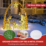 Lighted Outdoor Nativity Scene- Christmas Holy Family Yard Decoration, Large Christmas Holy Family Set for Yard Lawn Garden Outside Decor and Home Holiday Party VISFLAIR