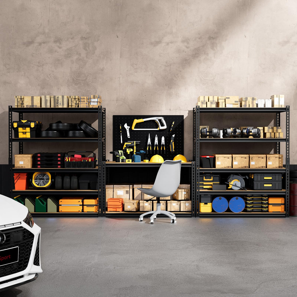 cynnda 5-Tier 40" W x 20" D x 71" H Garage Storage Shelves 2500LBS Garage Shelving Adjustable Metal Shelf Heavy Duty Shelving Units for Garages Steel Pantry Rack cynnda