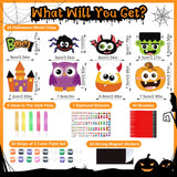 Bafeil 24 Pcs Halloween DIY Wooden Magnets to Paint, Halloween Glow in The Dark Wood Painting Crafts, Fridge Magnets Craft Kits for Boys Girls, Activities Party Favors Goodie Bag Stuffers Games Gifts Bafeil