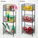 mDesign Steel Freestanding Storage Organizer Tower Rack Basket Shelf, Metal 3-Tier Furniture Unit for Master/Guest Bathroom, Powder Room - Holds Bath Towels, Soap - Concerto Collection - Black mDesign