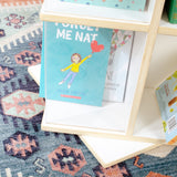 Guidecraft EdQ Rotating Book Display - White: Spinning Plywood Storage Bookshelf with Acrylic Windows for Kids Classroom, Playroom, or Bedroom Guidecraft