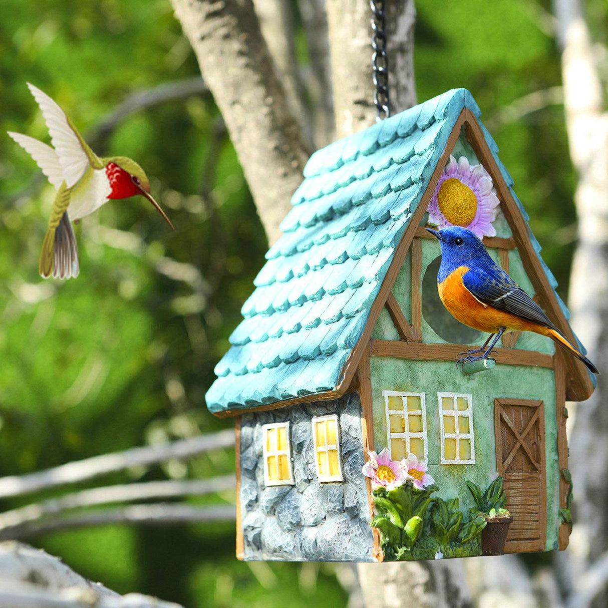 Bird Houses for Outside Clearance Hanging Birdhouses for Outdoors Bluebird Houses for Outside Nesting Box for Bird Lovers Tree Swallow Bird Finch Wild Birds Wren Chickadee1 ZLSZTMI