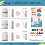 3-Pack DIY Wind Chime Kits- Arts and Crafts for Boys Girls Kids Ages 8-12 4-8 6-8 5-7 3-5, Construct & Paint Birthday Holiday for Kids HOSKO