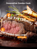 Nuwave Duet Air Fryer, Electric Pressure Cooker & Grill Combo, 540 IN 1 Multicooker with 2 Removable Lids, Slow Cook, Sears, Sautés, 18/10 SS Pot, Sure-Lock Safety Tech & 9 Deluxe Accessories Nuwave