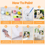 4 Pack Paint by Numbers Kits for Kids with Wooden Frame-Cartoon Animal Painting by Numbers for Kids Adults Beginners, Easy Paint by Numbers Kit Crafts for Kid Paint by Number for Wall Decor(8X8inch) Genius maker