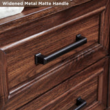 ACCOHOHO 18" Farmhouse Nightstand with Charging Station,End Table with 2 Drawers Storage,Side Table,Bedside Cabinet for Bedroom,Living Room,Brown ACCOHOHO