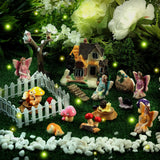 31 Pieces Fairy Garden Accessories Kit Miniatures House Supplies Fly Wing Dollhouse Gifts for Home Garden Lawn Decoration Gejoy