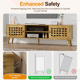 RoyalCraft 63'' TV Stand with Storage, Wood TV Entertainment Center for 65 inch TV, Mid Century Modern TV Entertainment Center with Storage, TV Consoles Cabinets for Living Room RoyalCraft